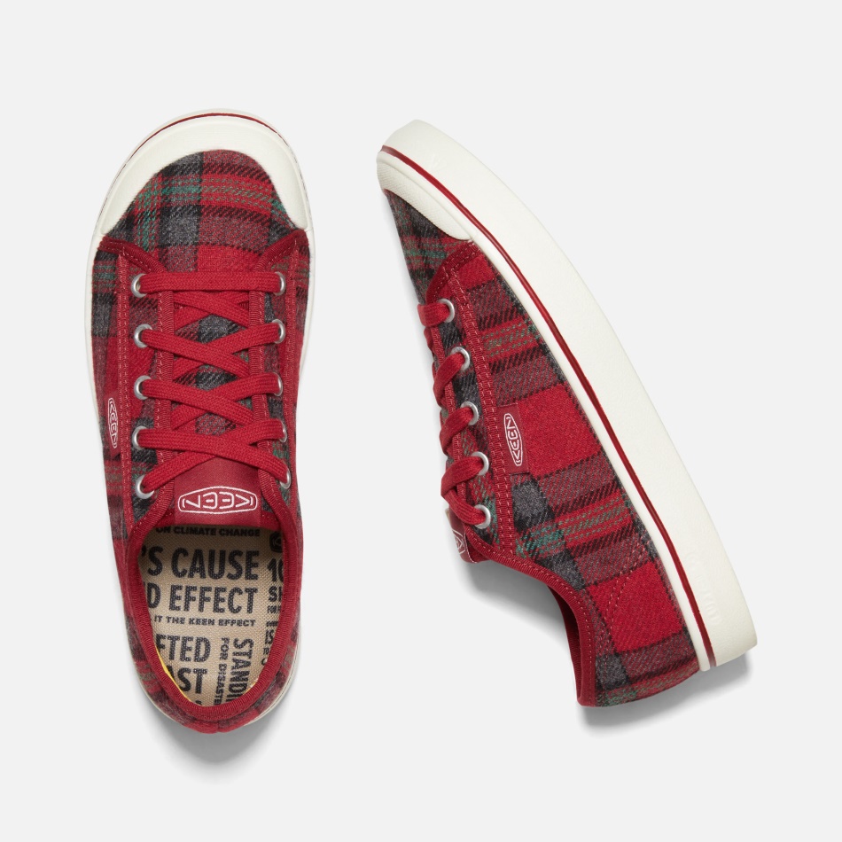 Zapatilla Elsa V De Mujer Sharp Red Plaid-red Dahlia