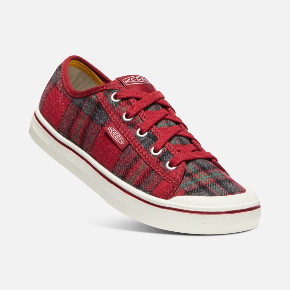 Zapatilla Elsa V De Mujer Sharp Red Plaid-red Dahlia