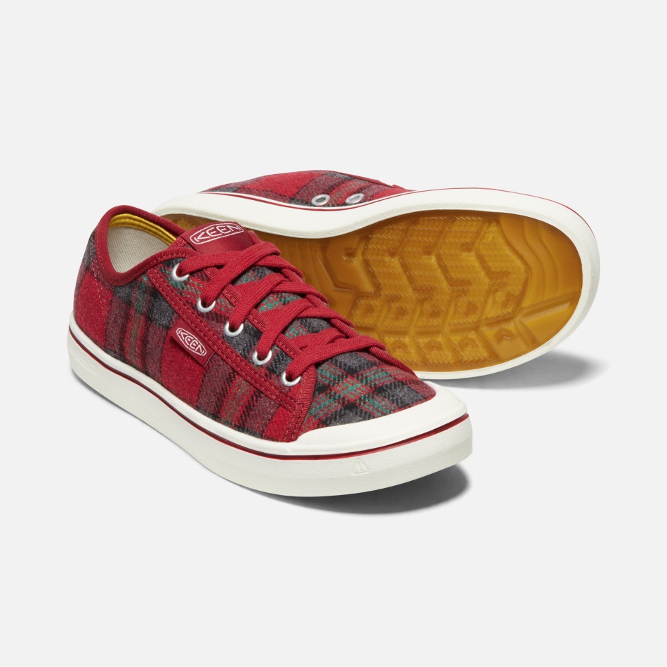 Zapatilla Elsa V De Mujer Sharp Red Plaid-red Dahlia