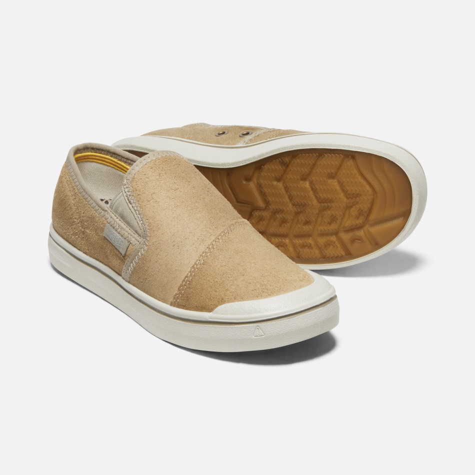 Beis-plata Abedul Afilada Mujer Elsa Cosecha Cuero Slip-on