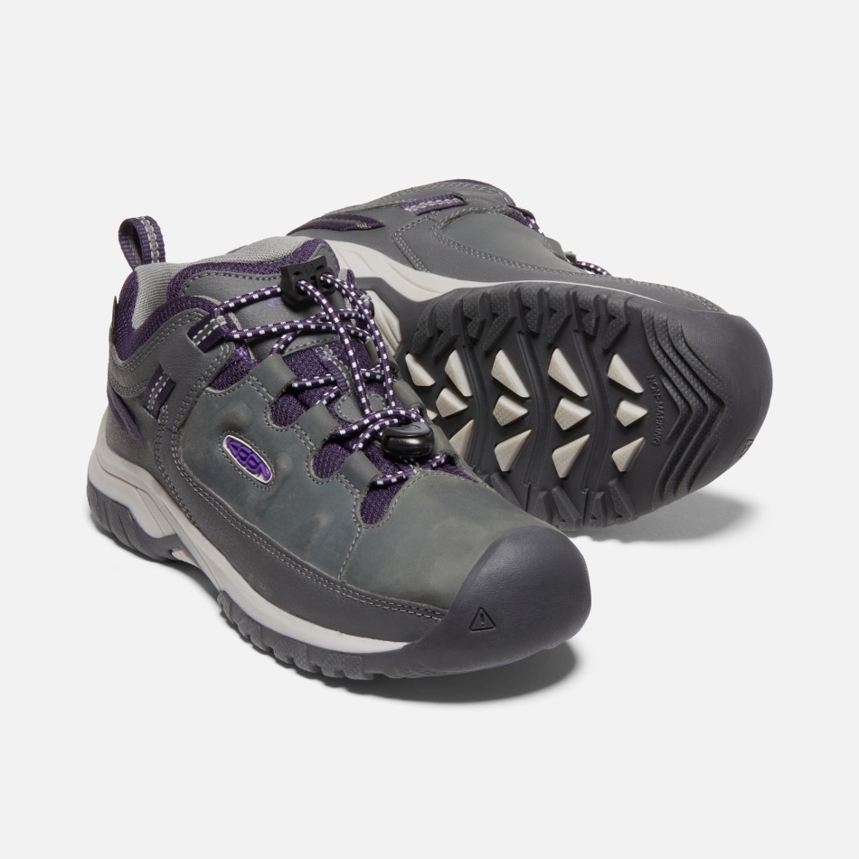 Zapato Impermeable Targhee Para Niños Grandes, Morado, Gran Imán, Tillandsia