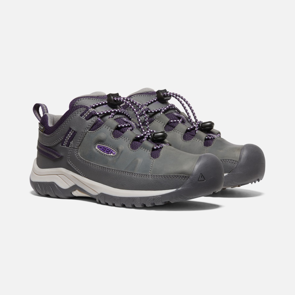 Zapato Impermeable Targhee Para Niños Grandes, Morado, Gran Imán, Tillandsia