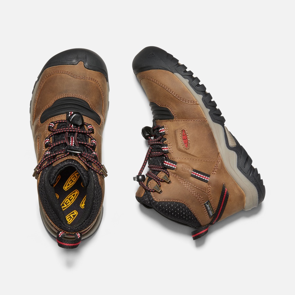 Bota Impermeable Ridge Flex Para Niños Grandes Con Alfombra Roja Bisonte
