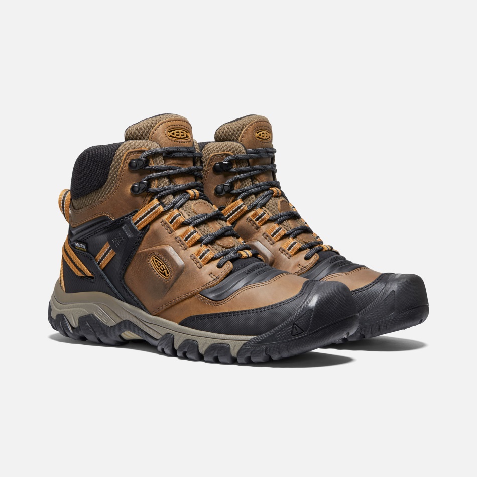 Botas Impermeables Ridge Flex Para Hombre, Color Marrón Dorado, Gran Bisonte, Anchas