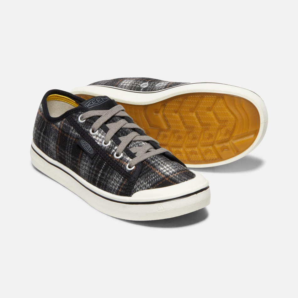 Zapatilla Elsa V Mujer Negro Plaid-steel Grey